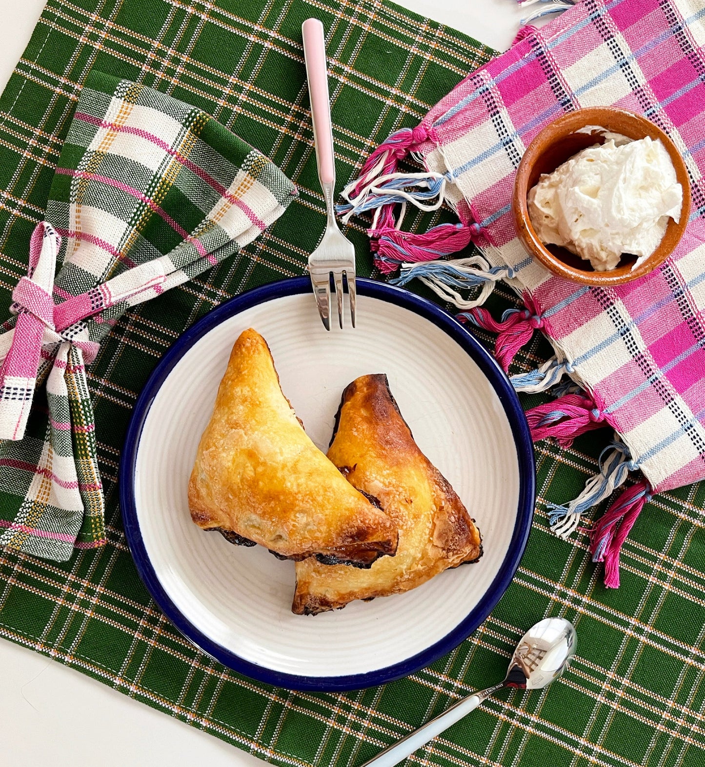 San Andres Gingham Forest & White Napkins