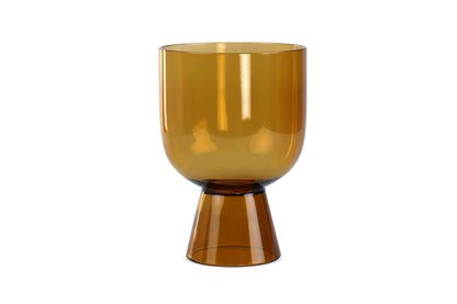 Colored Handblown Drinkware Glass, Amber- 4.5X3.1 Inch- (SET OF 4)