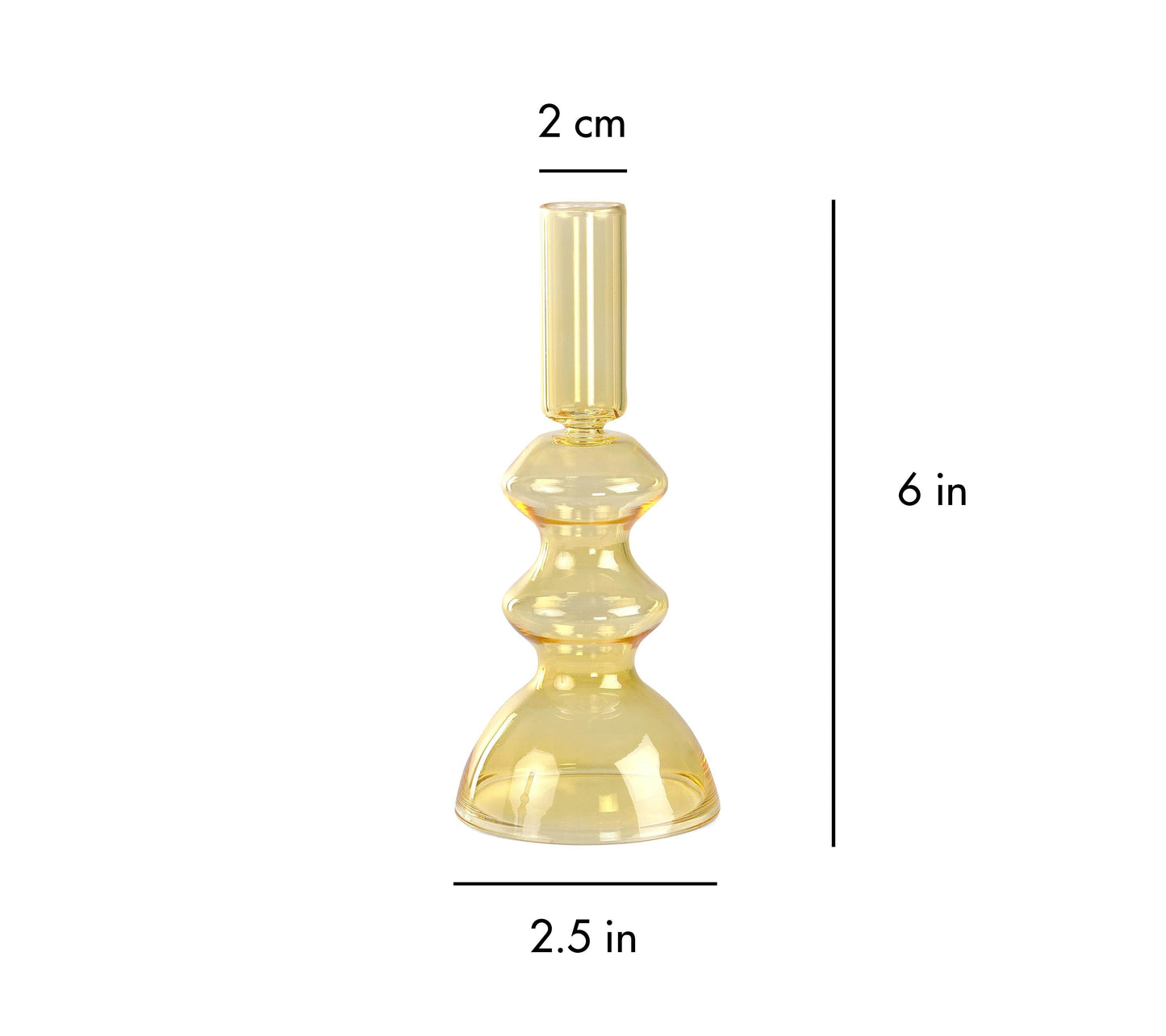 Retro Glass Candle Stick Holder- 6 x 2.5 Inches_ Pink (Set of 4)