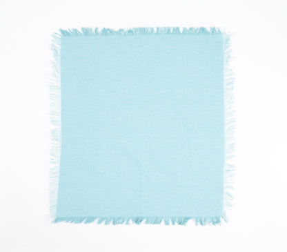 Fringe Borders Blue Napkins (Set of 4), 18 Inch- 2 SETS