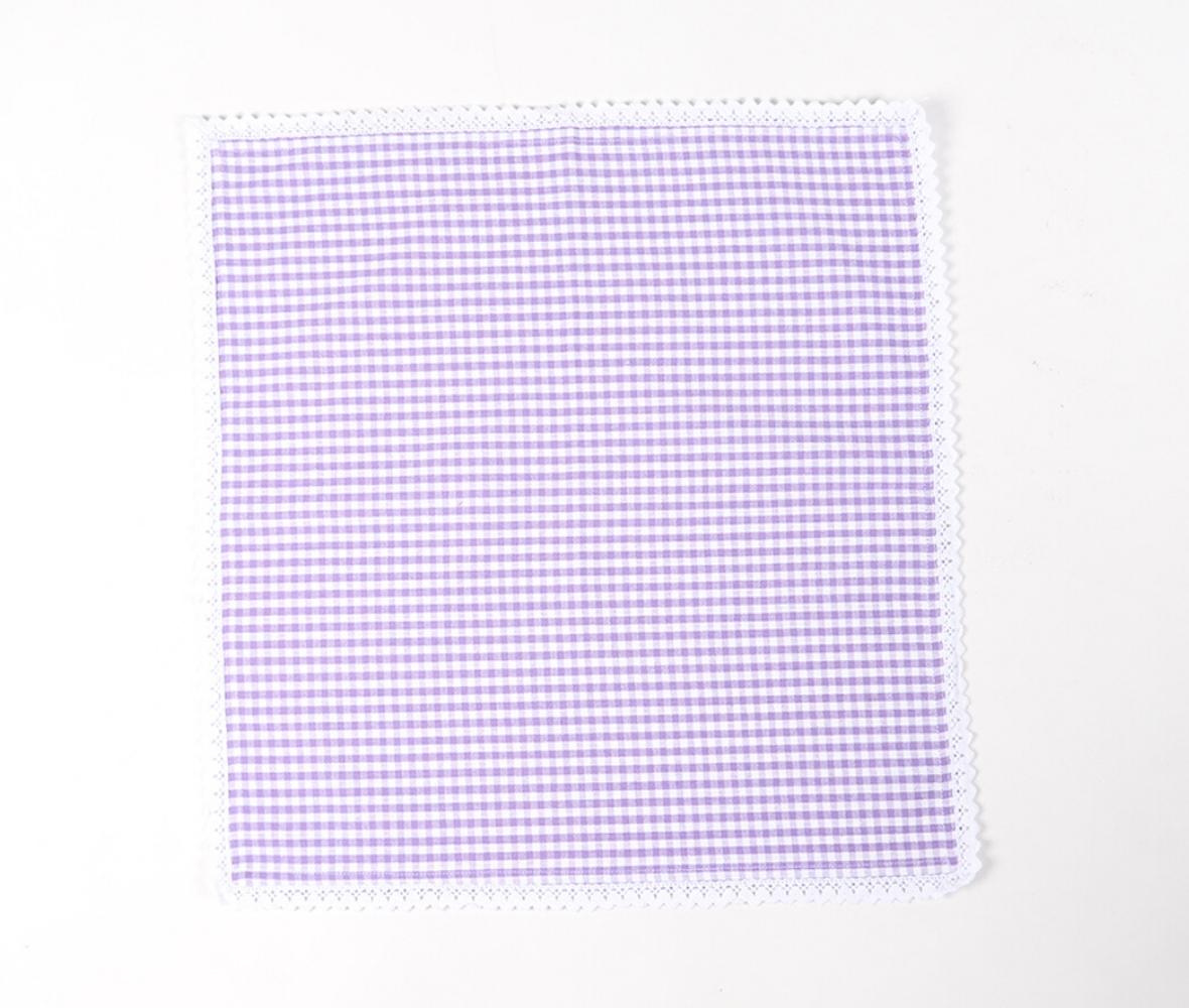 Checkered Purple Table Napkins (Set of 4), 18 Inch-2 SETS