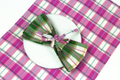 San Andres Gingham Forest & White Napkins