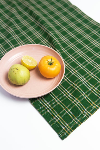 Chiapas Plaid Forest Green Table Runner