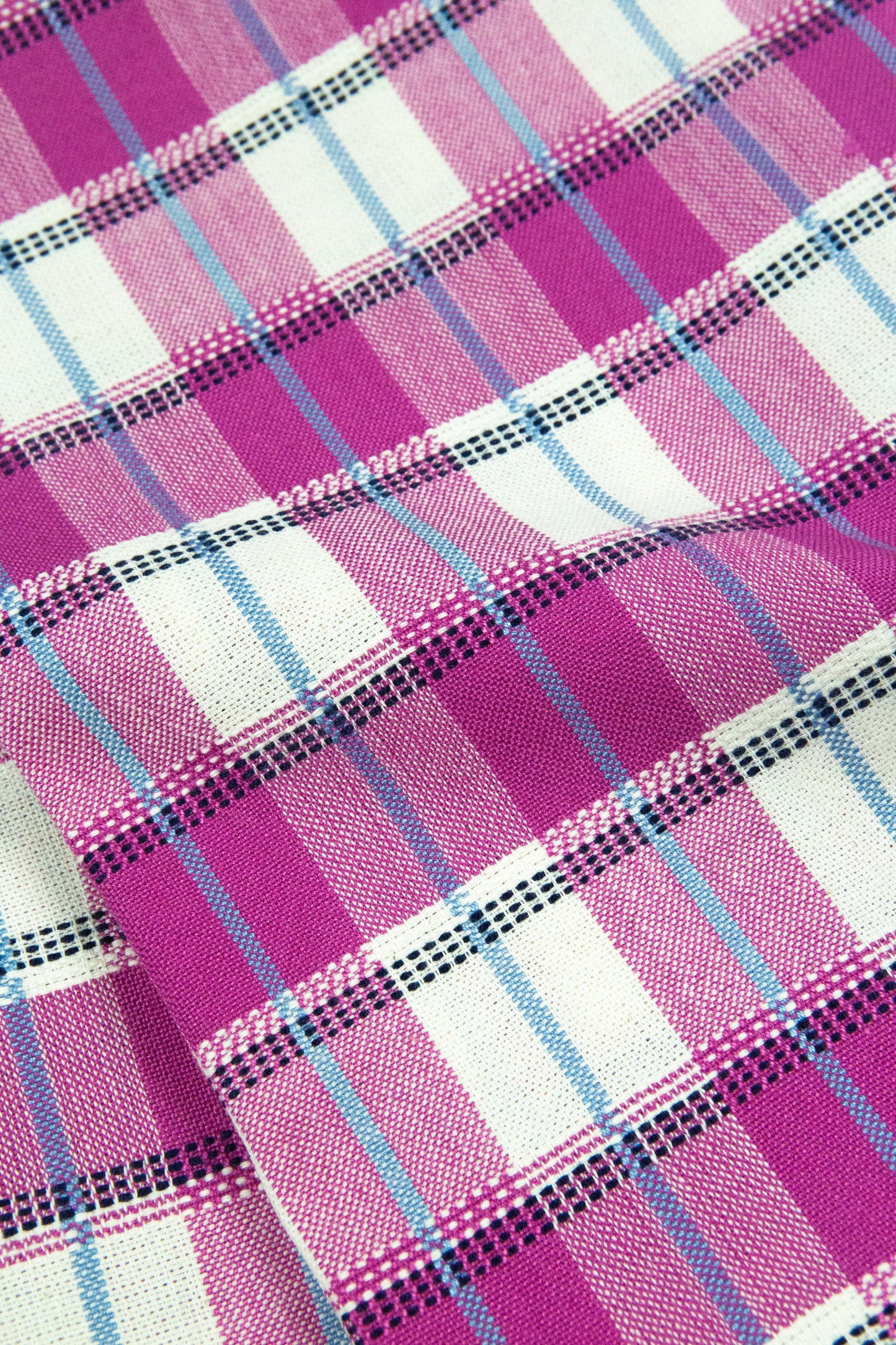 San Andres Gingham Pink & White Table Runner