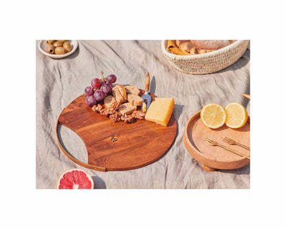 Handmade Wood Charcuterie Board - Round -  12 inches (Set of 2)