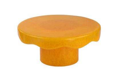 Scallop Handmade Resin Cake stand, Mustard - 9.5x4.5 Inches