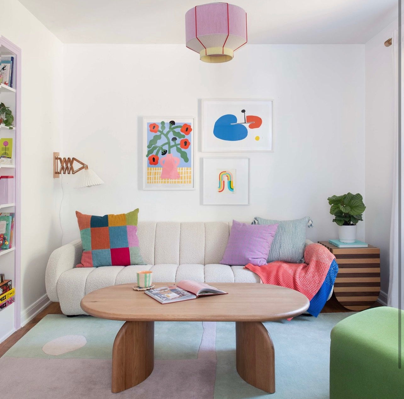 Chiapas Plaid Lilac Pillow