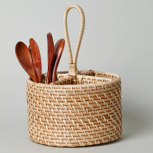 Balai Woven Rattan Utensil Holder