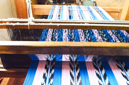 Palm Ikat Runner in Blue & Pink