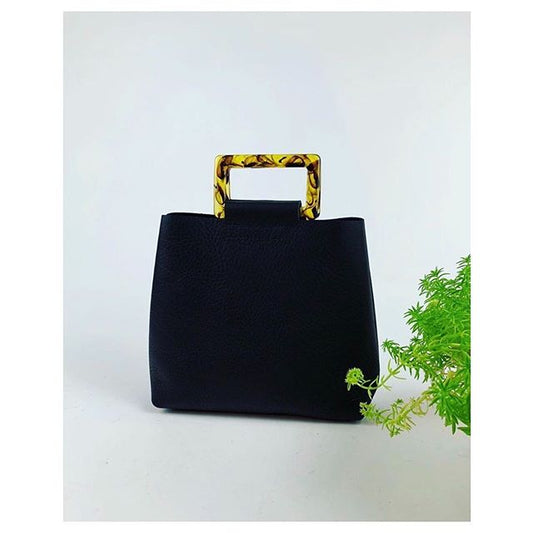Acrylic Handle Leather Purse