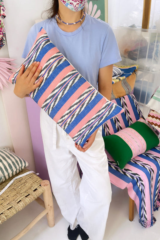 Maya Jaspe Blue & Coral Pillow