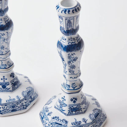 CHINOISERIE CANDLESTICK, BLUE & WHITE