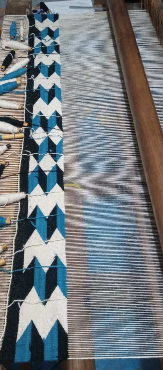 Teo Rug in Blue/Black