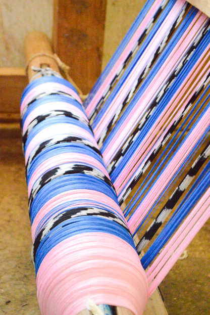 Palm Ikat Runner in Blue & Pink
