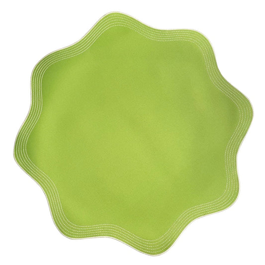 WAVES PLACEMAT, KIWI x WHITE (SET OF 4)