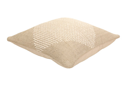 GoodWeave Certified Diagonal Stripe Wool Pillow - Biscotti ,18x18 Inch