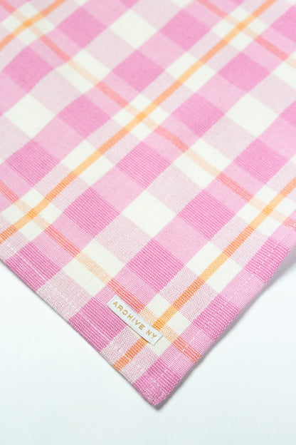 Abigail Plaid Placemat in Bubblegum