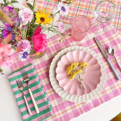 Abigail Plaid Placemat in Bubblegum