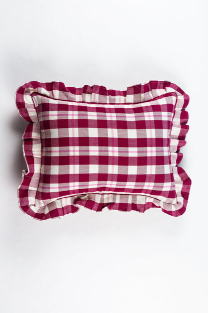 Abigail Cranberry Plaid Pillows