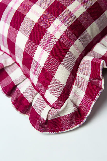 Abigail Cranberry Plaid Pillows