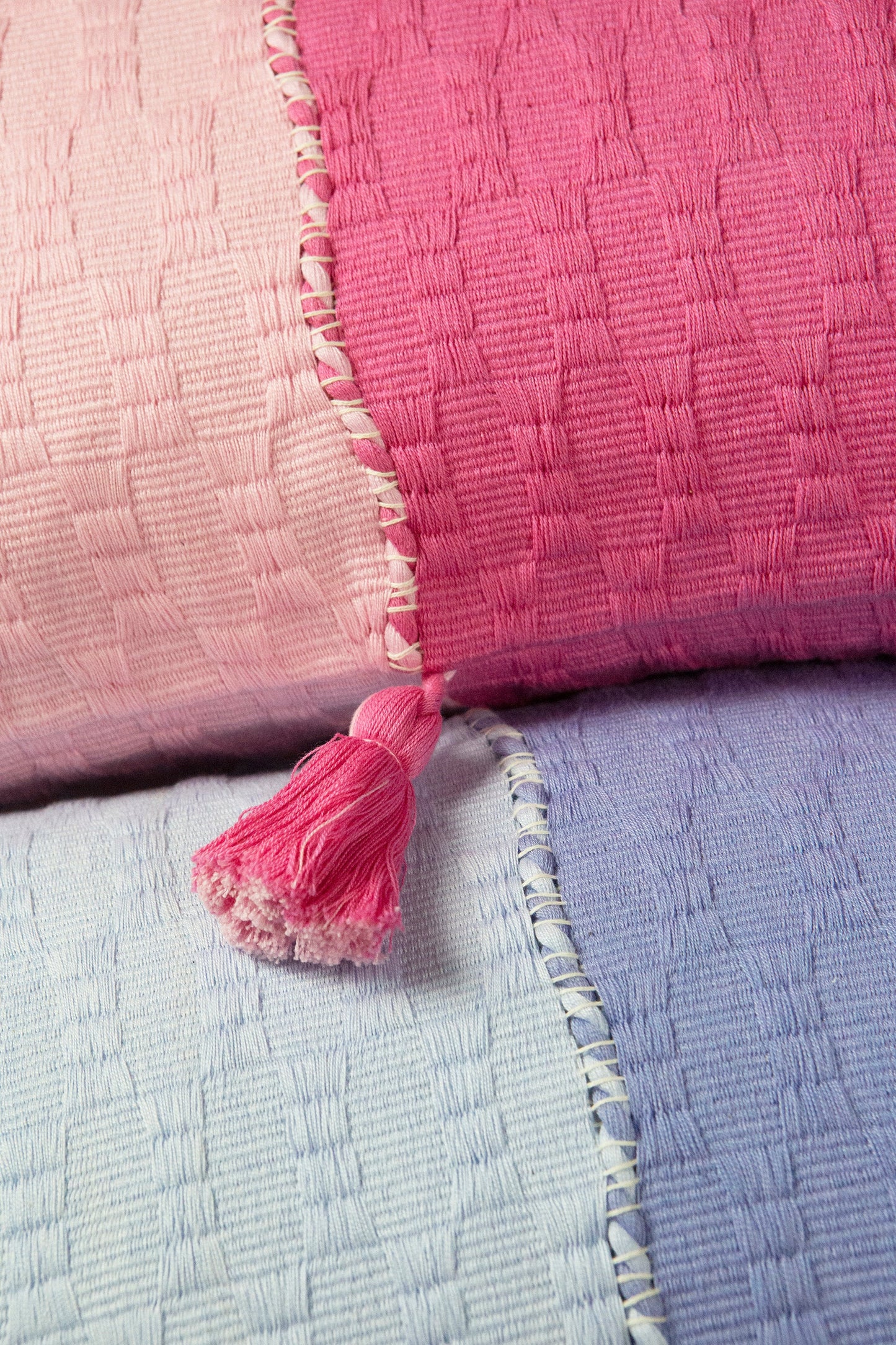 Antigua Pillow - Pink / Periwinkle Colorblocked