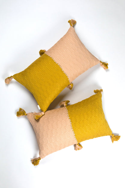 Antigua Pillow - Peach & Ochre Colorblocked