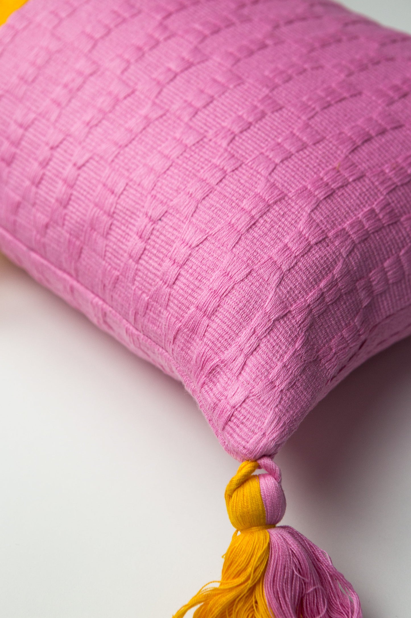 Antigua Pillow - Colorblocked Pink and Orange / Jade Green