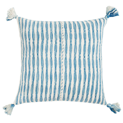 Antigua Pillow- Natural Faded Indigo 20"x20"