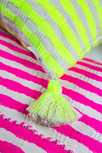 Antigua Pillow - Neon Pink and Yellow
