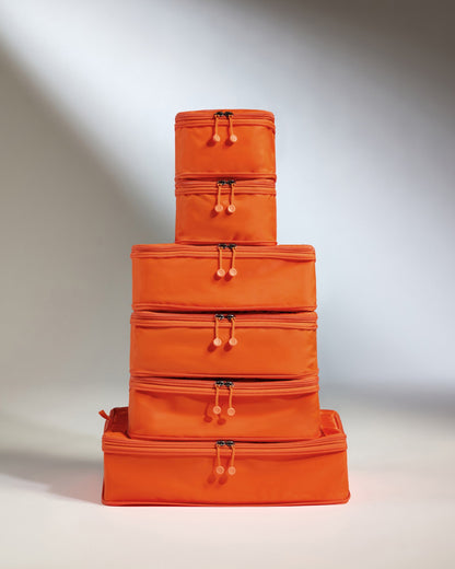 Compression Packing Cubes in Coral - Set of 6