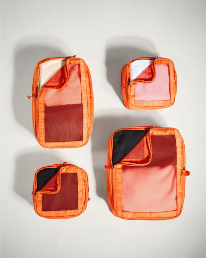 Compression Packing Cubes in Coral - Set of 4