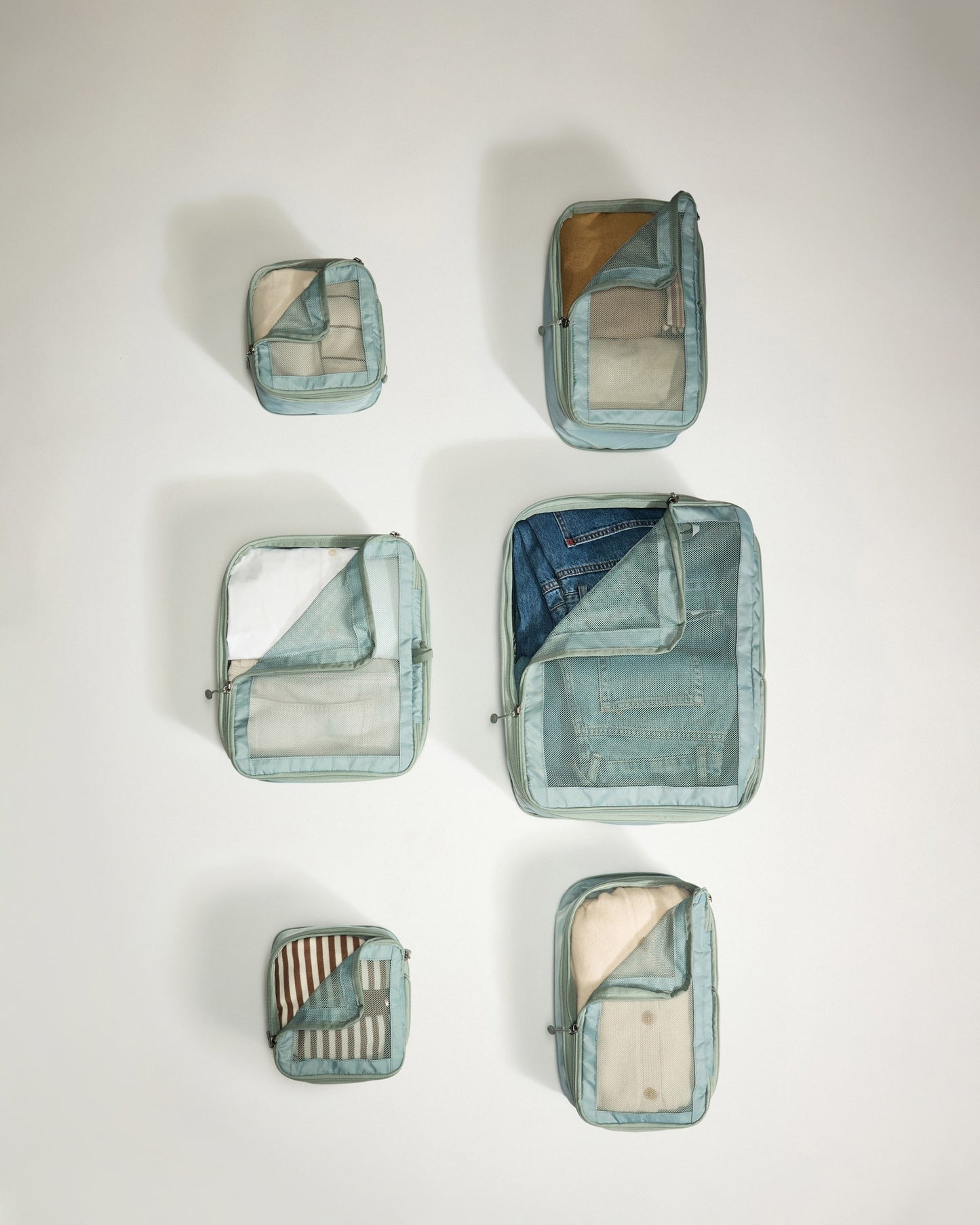 Packing Cubes in Mist Blue - Set of 6