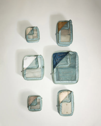 Packing Cubes in Mist Blue - Set of 6