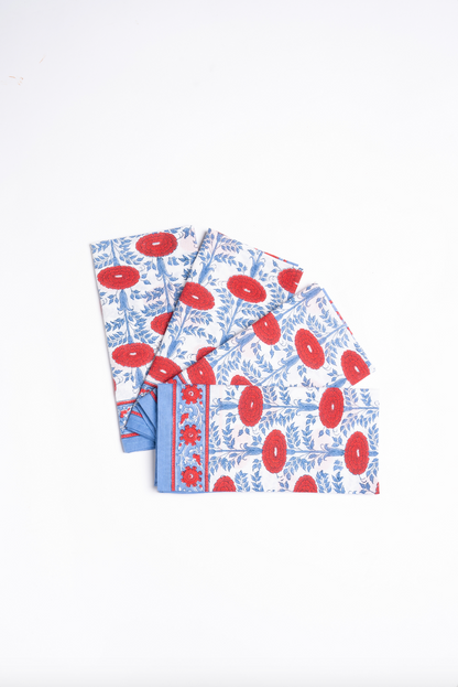 Araminta Blockprint Napkins, Set of 4