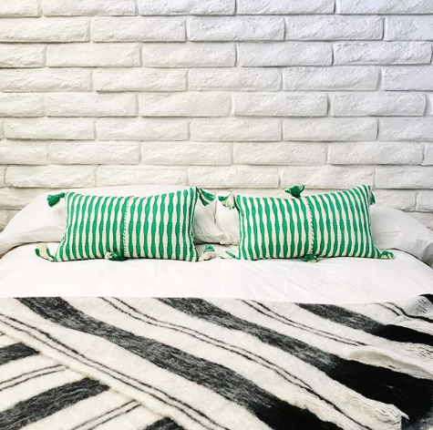 Antigua Pillow - Grass Green Stripe