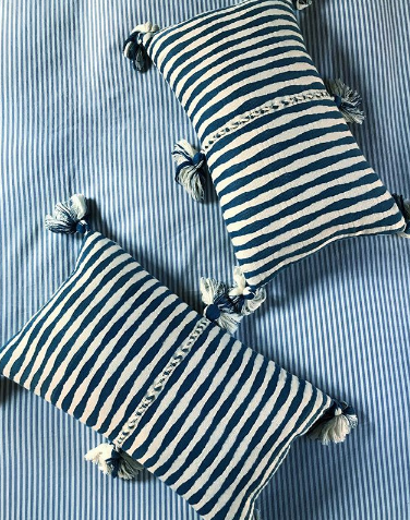 Antigua Pillow - Dark Teal Blue