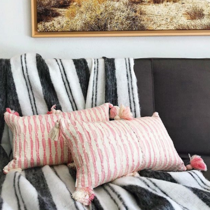 Antigua Pillow- Naturally Dyed Faded Pink
