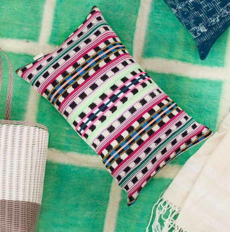 Santiago Atitlan Pink and Lime Pillow