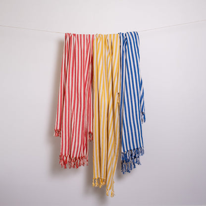 Coral Stripe Turkish Towel