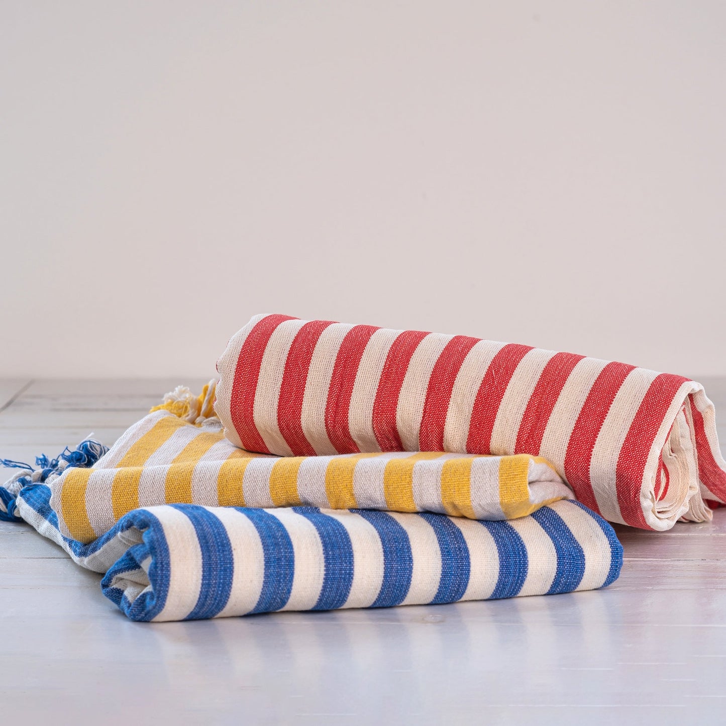 Coral Stripe Turkish Towel