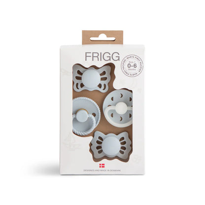 FRIGG Baby's First Pacifier Moonlight Sailing 4-Pack - Powder Blue