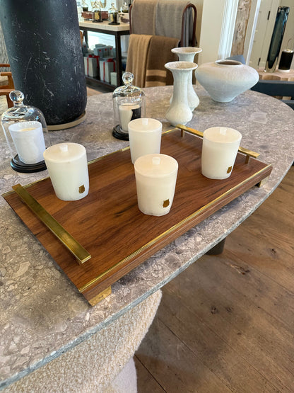 Afternoon Delight Tray in Black Walnut with Solid Brass Handles by The Wooden Palate