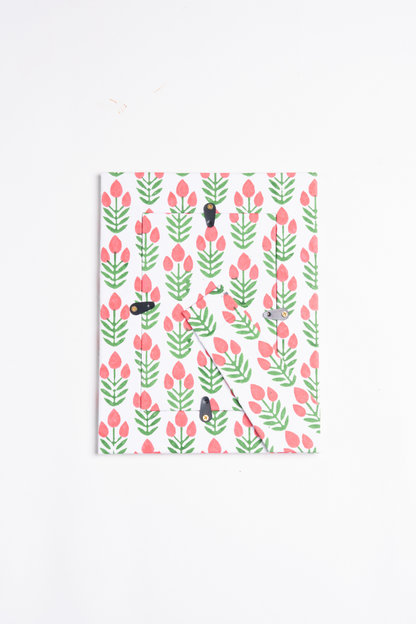 Blockprint Picture Frame in Red Poppy