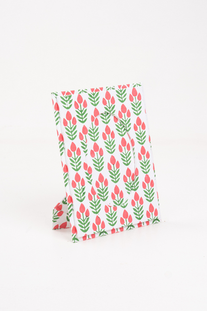 Blockprint Picture Frame in Red Poppy