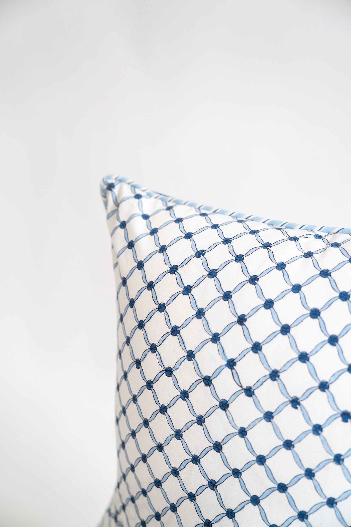 Cobalt Botanical Study Blockprint Pillow