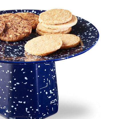 Blue Stoneware Cake Stand