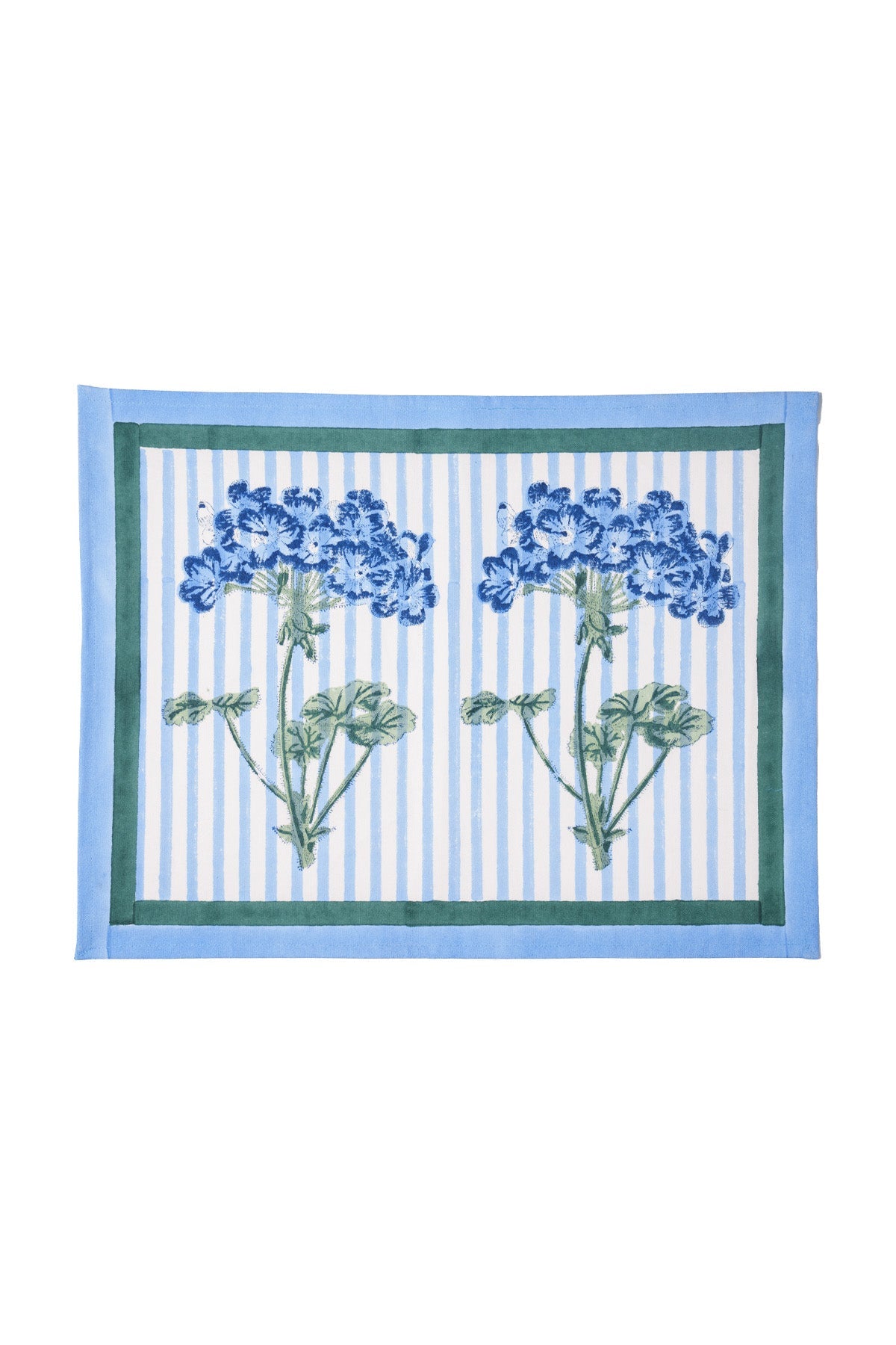 Blue Hydrangea Blockprint Placemat