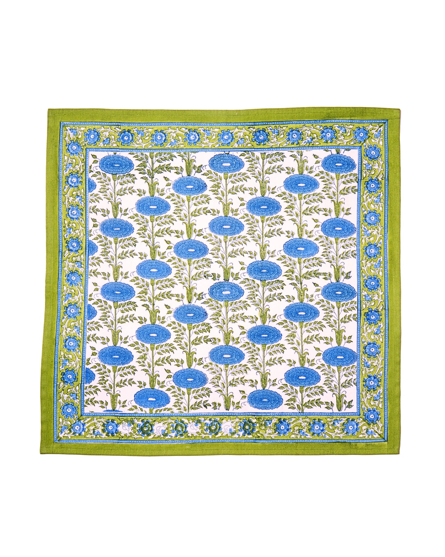 Blue Araminta Blockprint Napkins, Set of 4