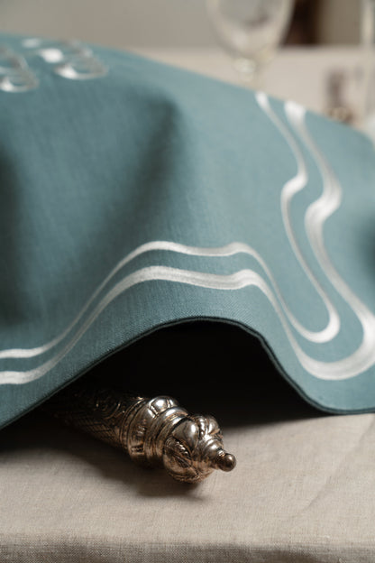 Blue Wavy Linen