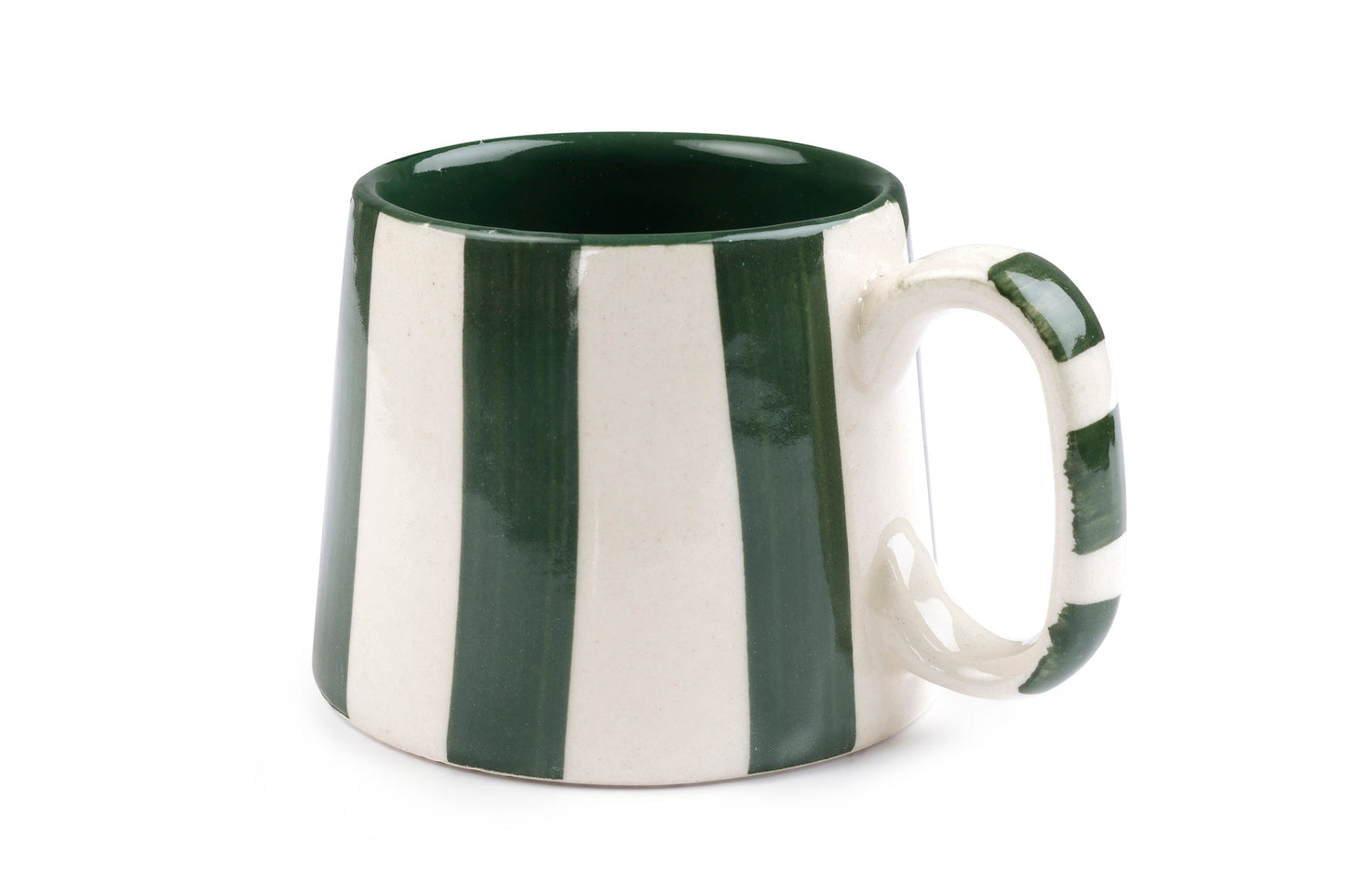 Ceramic olive  Stripe Coffee cup- 220ml (SET OF 6)